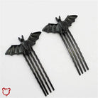 1Pair Black Gothic Bat Hairpin Accessorie - The Cursed Closet