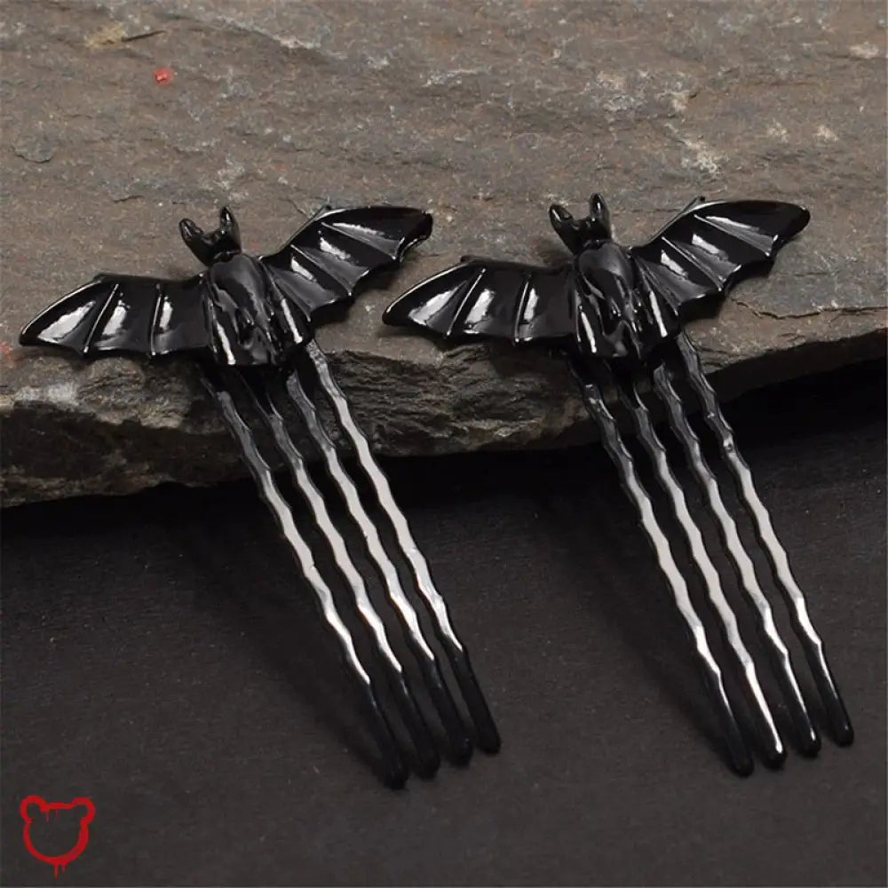 1Pair Black Gothic Bat Hairpin Accessorie - The Cursed Closet