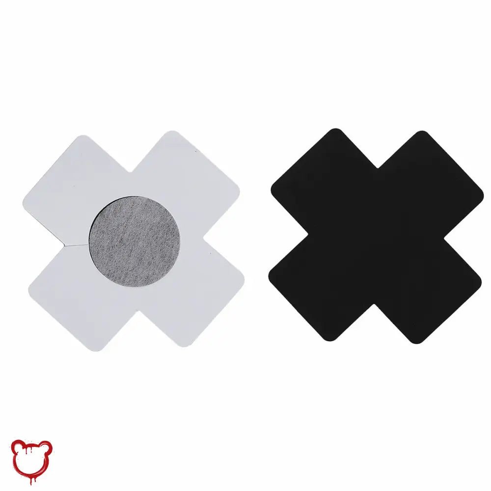 20 Pcs Black Cross Shape Self - Adhesive Nipple Pasties - The Cursed Closet