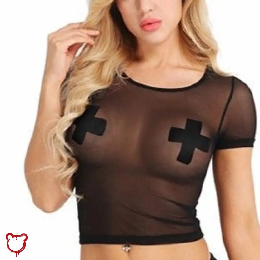 20 Pcs Black Cross Shape Self - Adhesive Nipple Pasties - The Cursed Closet