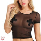 20 Pcs Black Cross Shape Self - Adhesive Nipple Pasties - The Cursed Closet