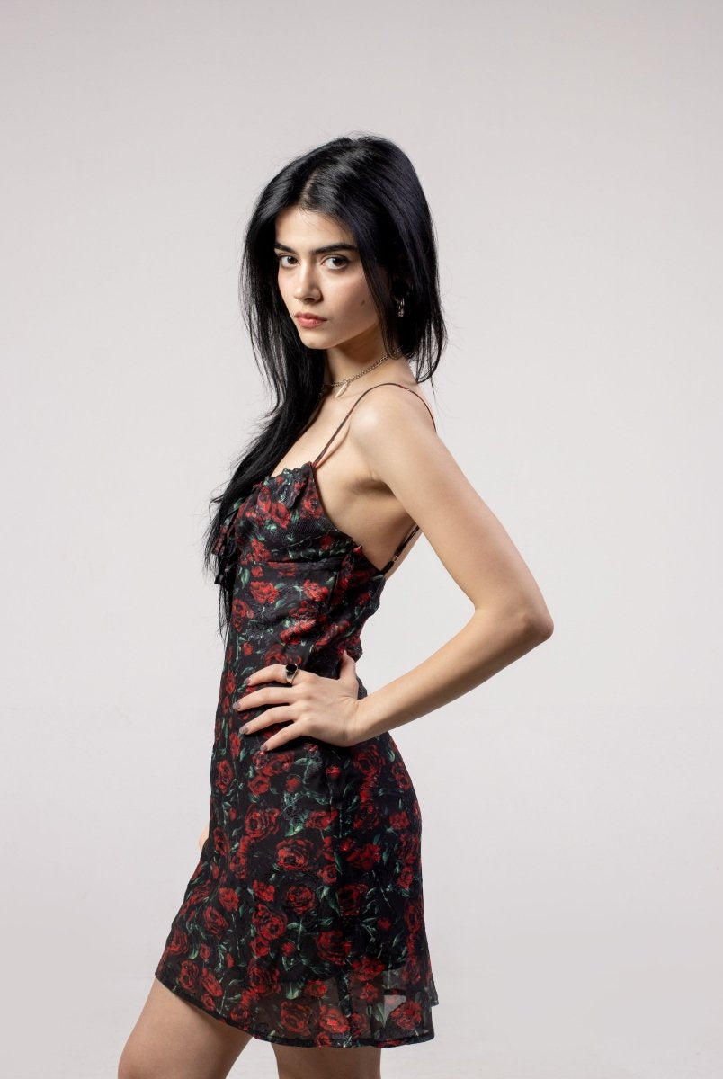 Red Roses Mini Dress - The Cursed Closet