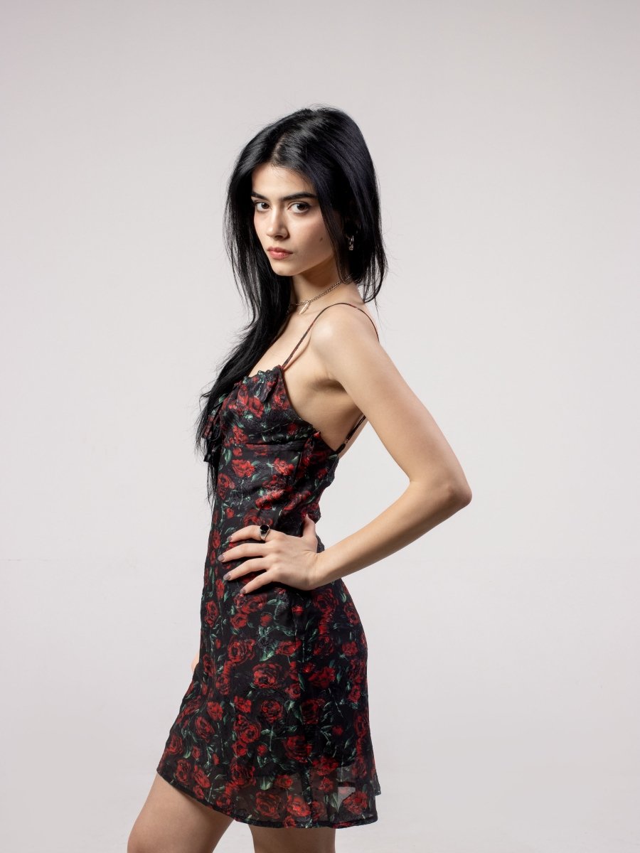 Red Roses Mini Dress - The Cursed Closet