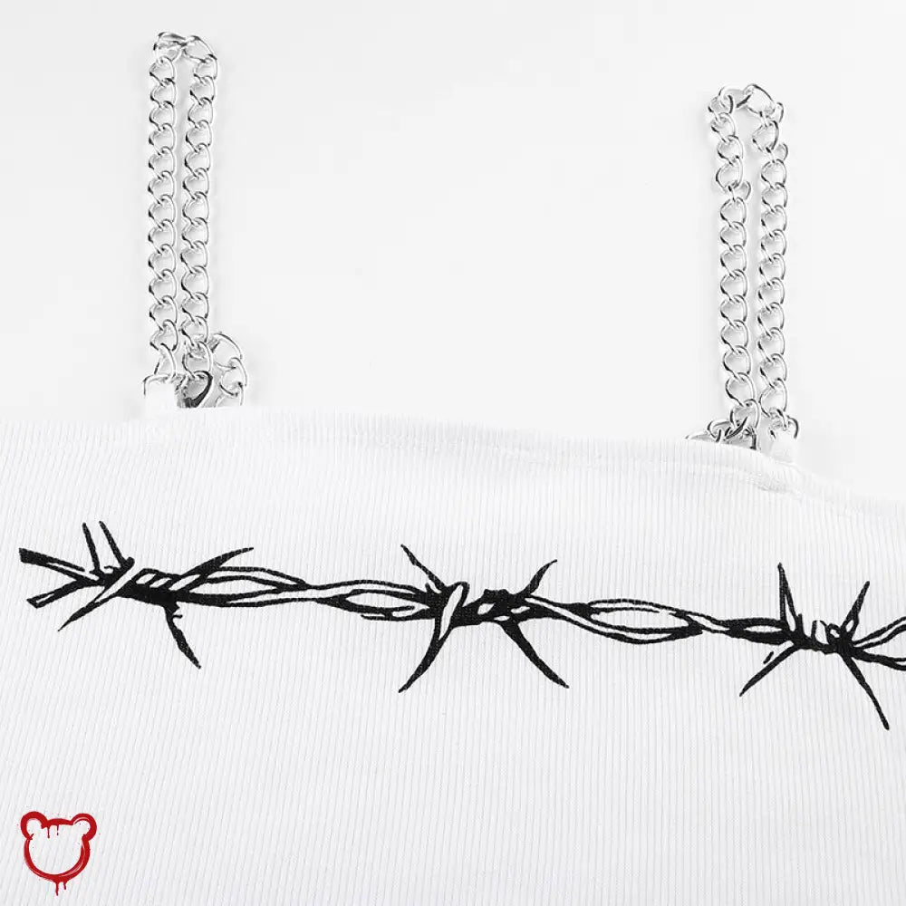 90s White Chain Crop - Angel - The Cursed Closet