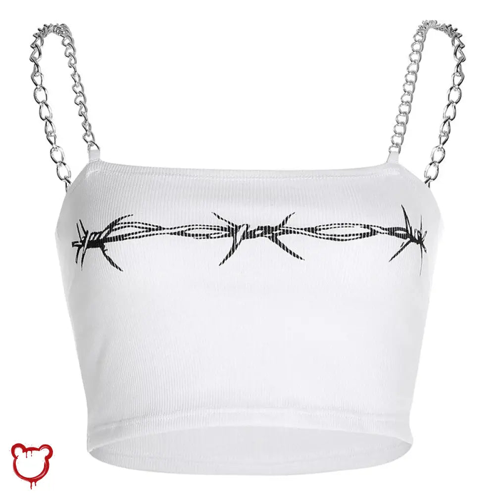 90s White Chain Crop - Angel - The Cursed Closet