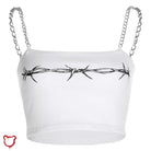 90s White Chain Crop - Angel - The Cursed Closet
