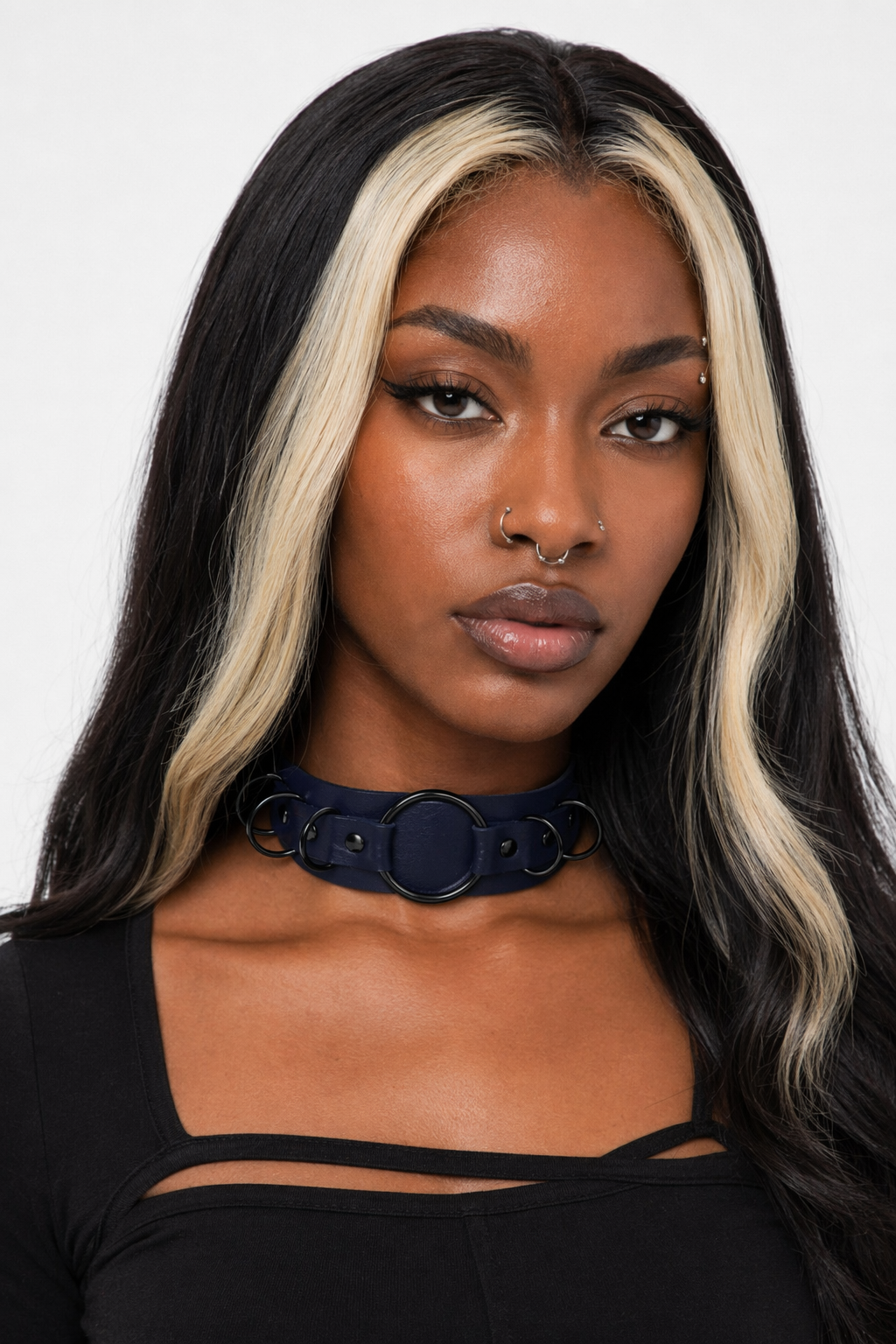 Black Choker 'To the Top' navy