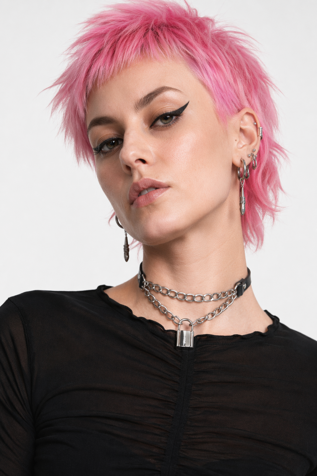 "Faux Leather Goth Choker" Default Title