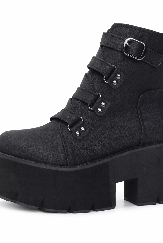 Gothic Black Platform Boots black shoes