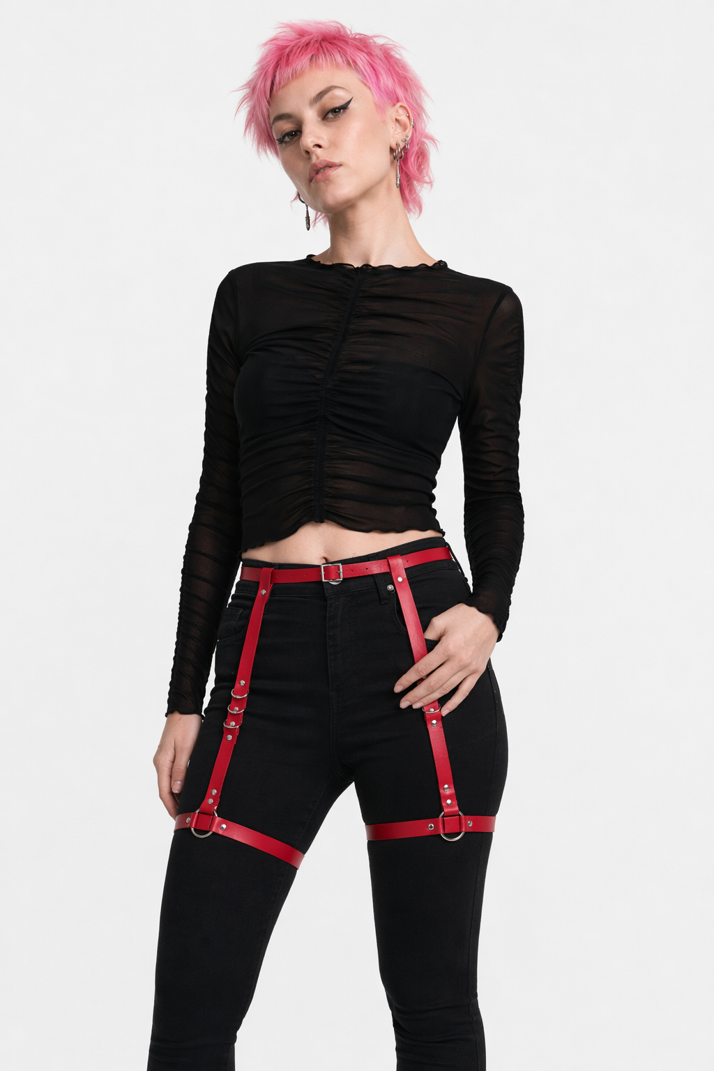 Garter Harness Duo Red