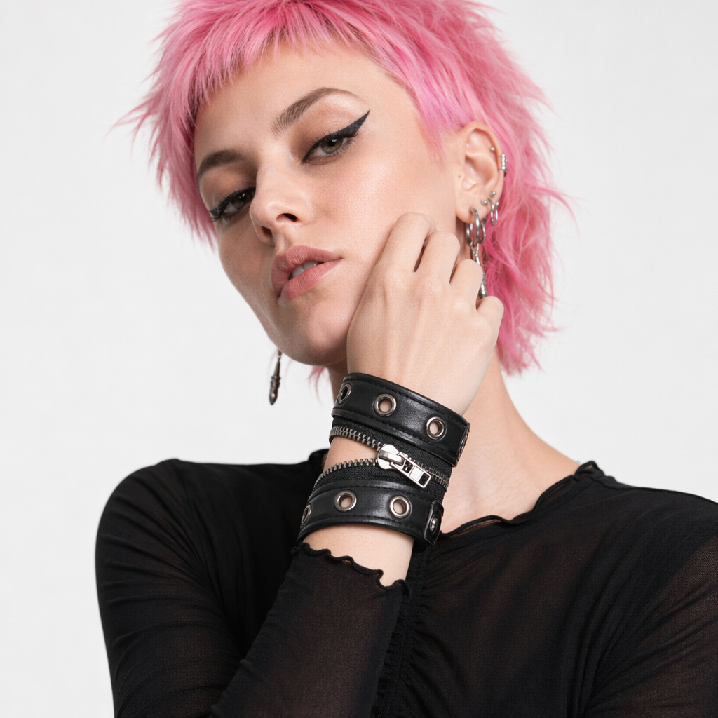 PU Leather Zip Bracelet Default Title