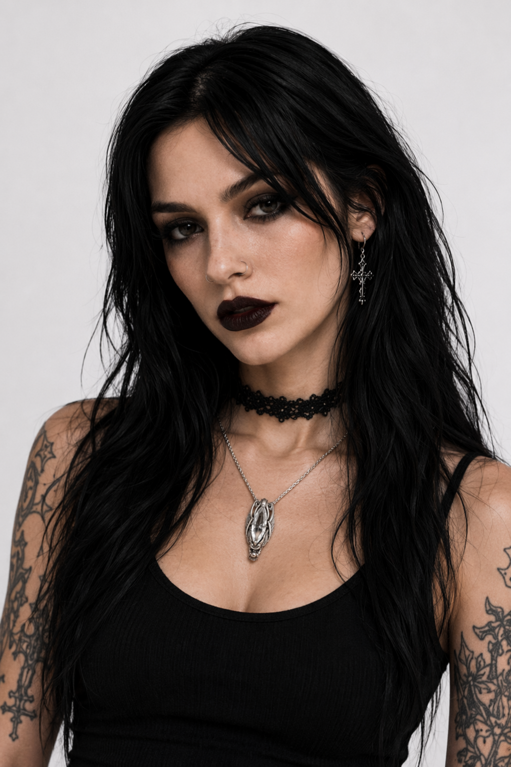 Savage Crystal Bat Necklace White stone