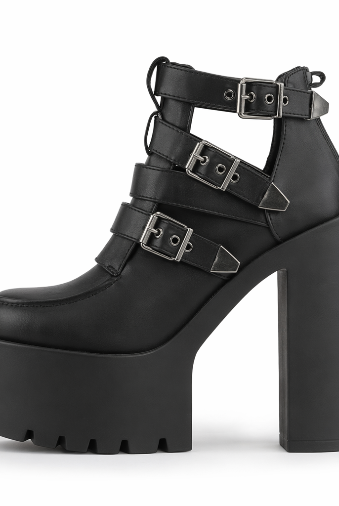 Hellraiser' Black Alt High Heel Boots BLACK
