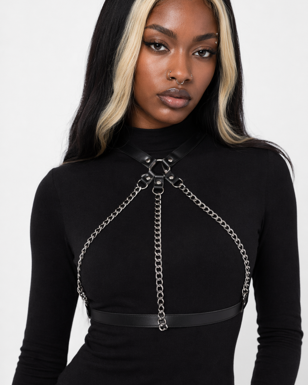 PU Leather Harness Bra Default Title