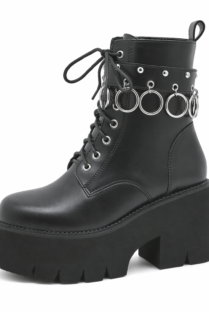 Black Goth Ankle Boots' black