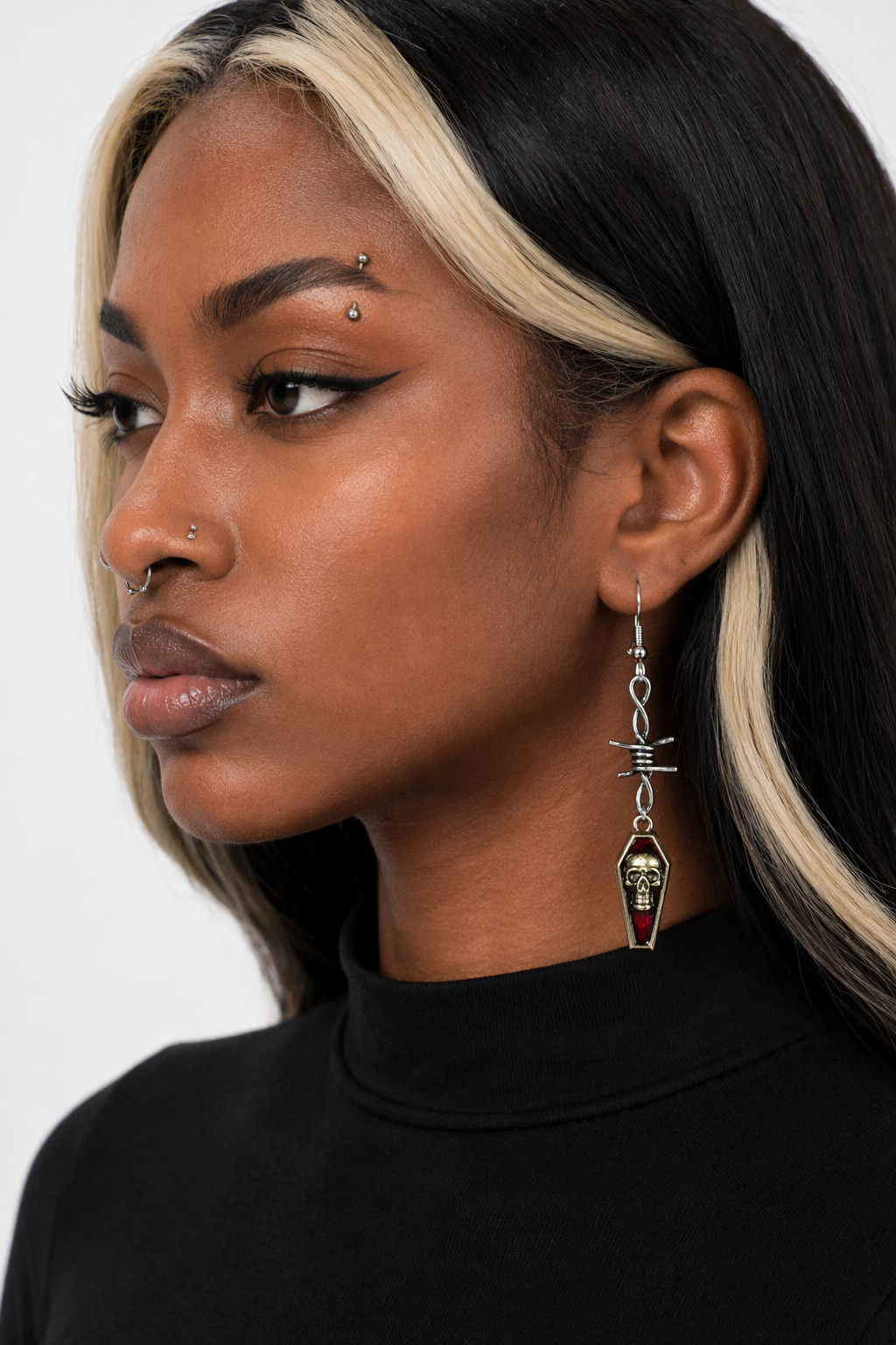 Skull Coffin Wire Earrings Default Title