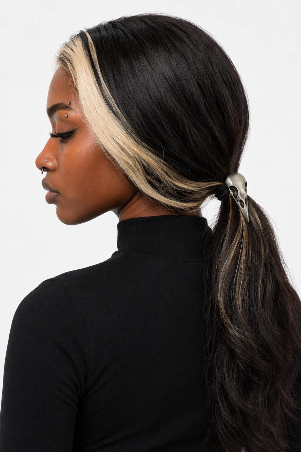 Gothic Raven Skull Hair Tie A
