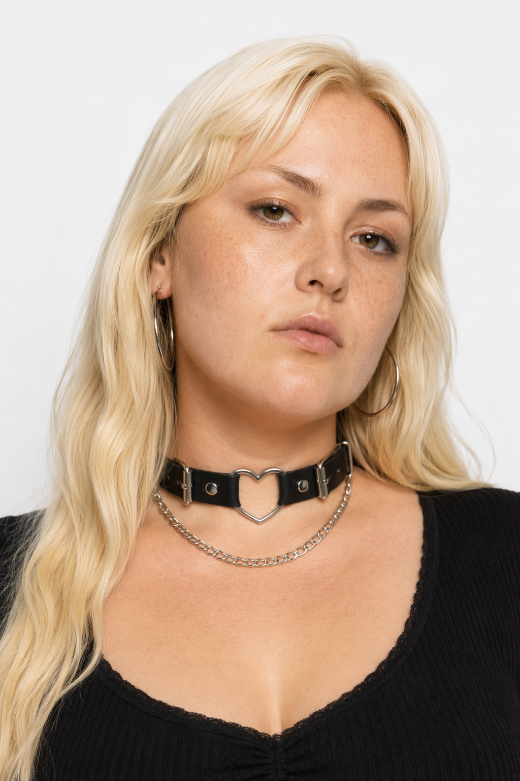 Intact' Black Chain Heart Choker Default Title