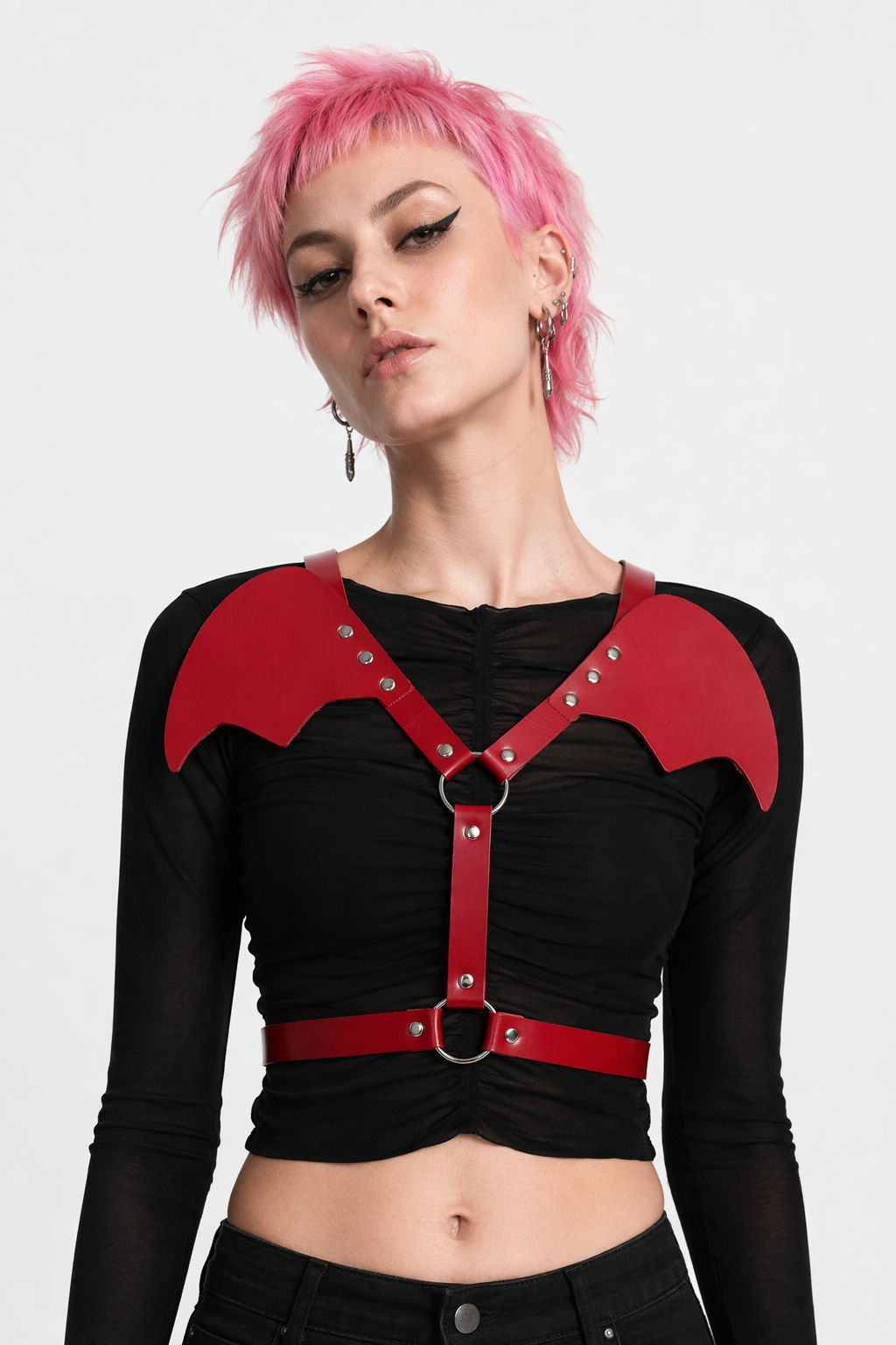 Death Wings Black Harness Red