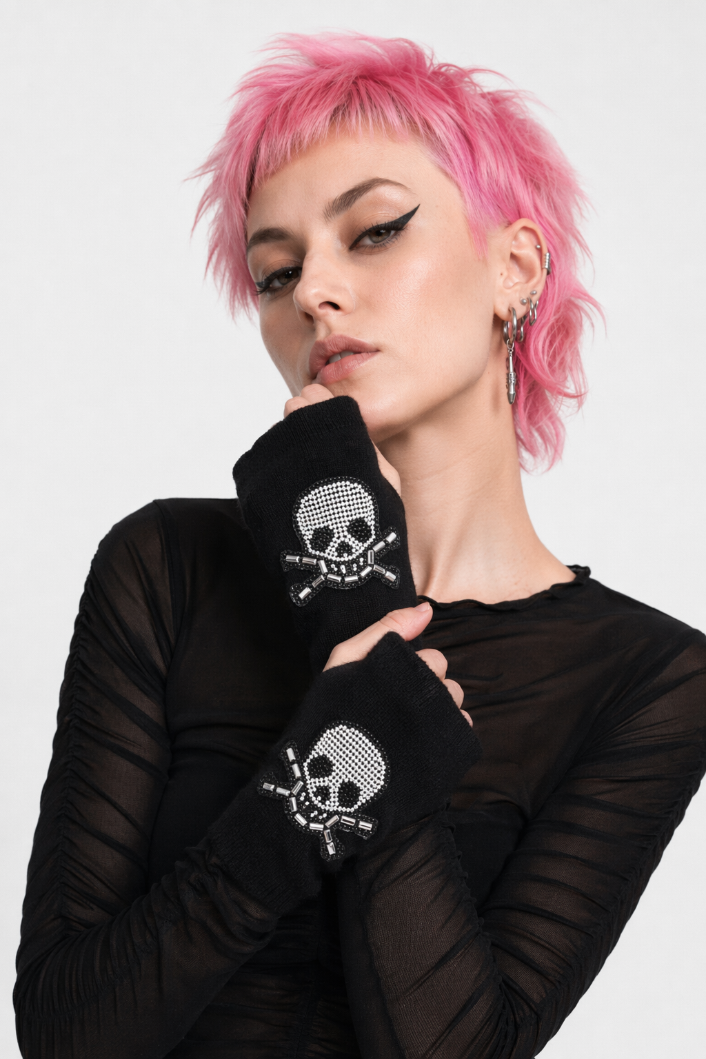 Skull Knit Gloves Default Title