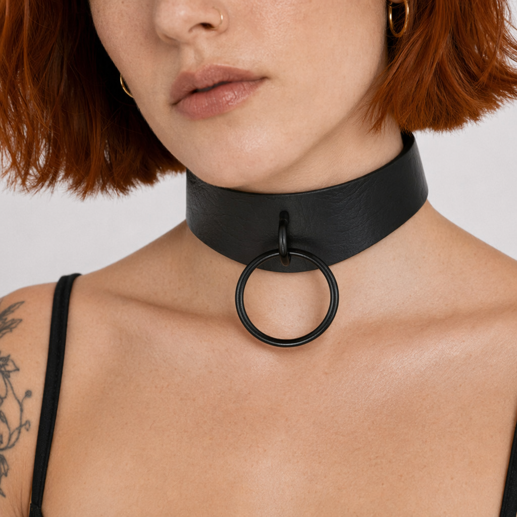Black Mamba Leather Goth Choker Default Title