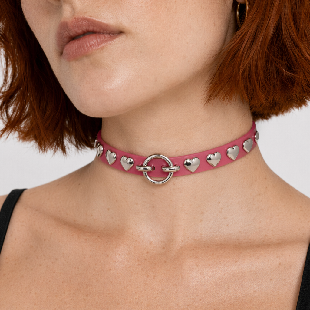 Colorful Heart Choker Rose