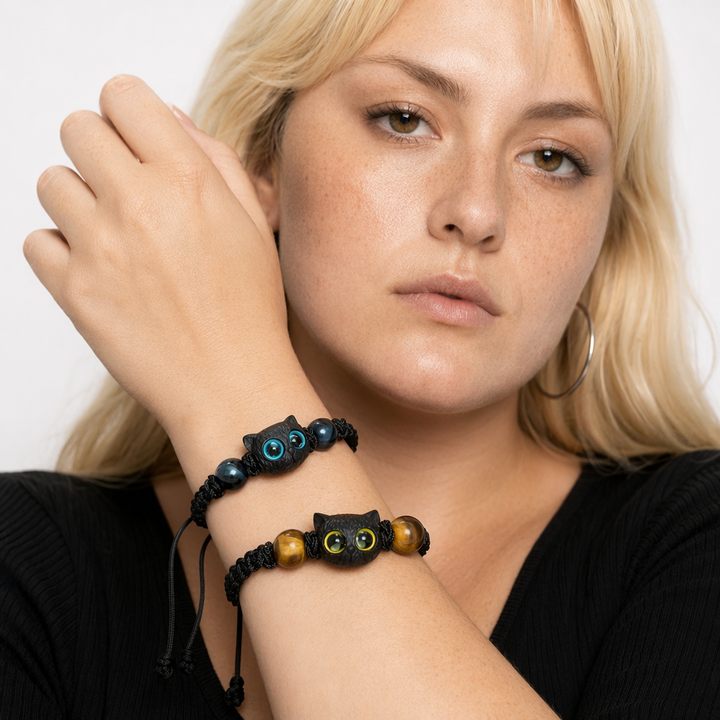 Black Cat Couple Bracelets 2PCS