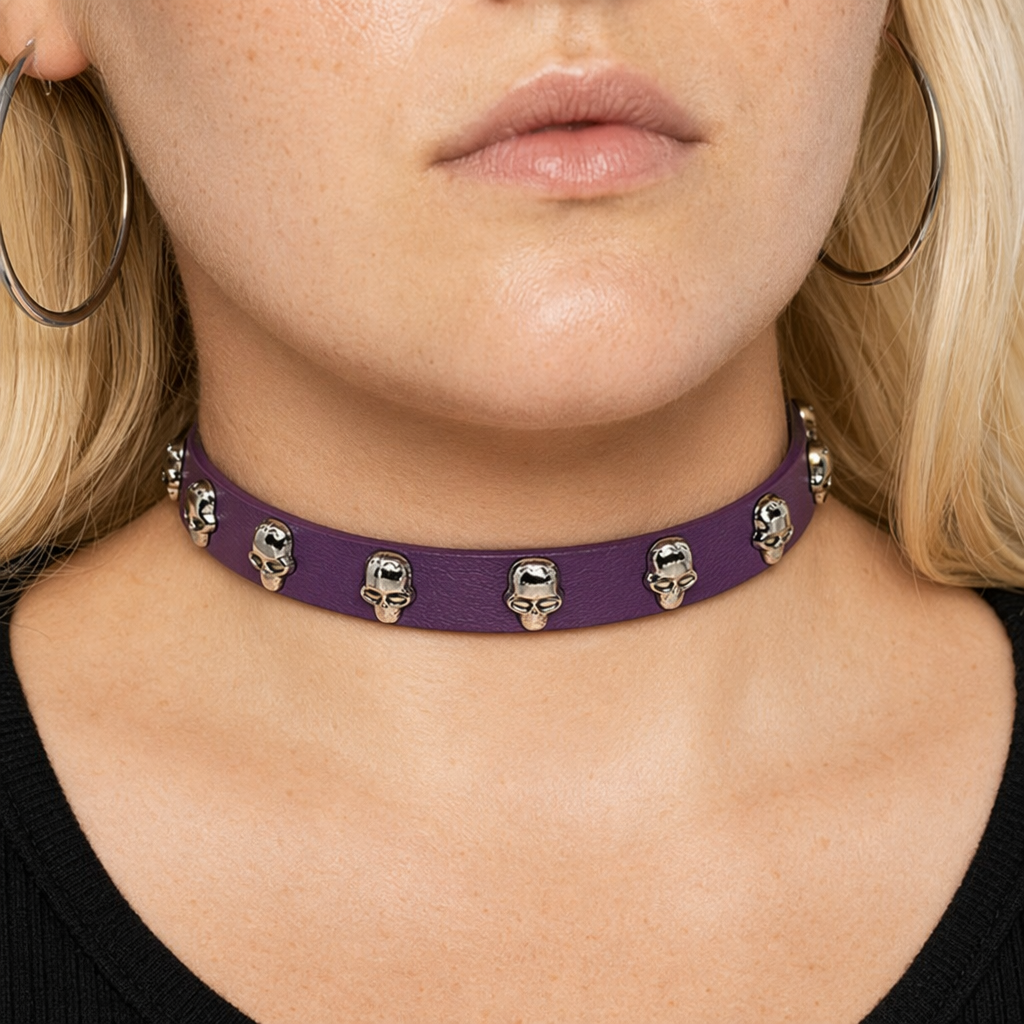 Black Stud Choker: Ultimate Design' Purple