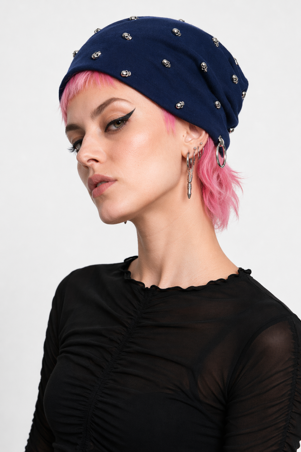 Skull Beanie Blue