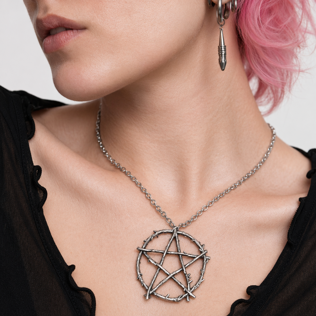 Gothic Pentacle Pendant Necklace Default Title