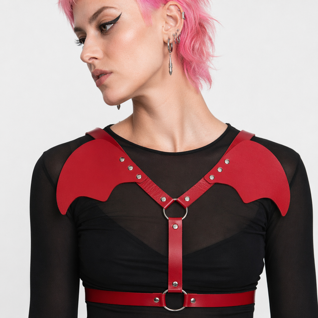 Death Wings Black Harness Red