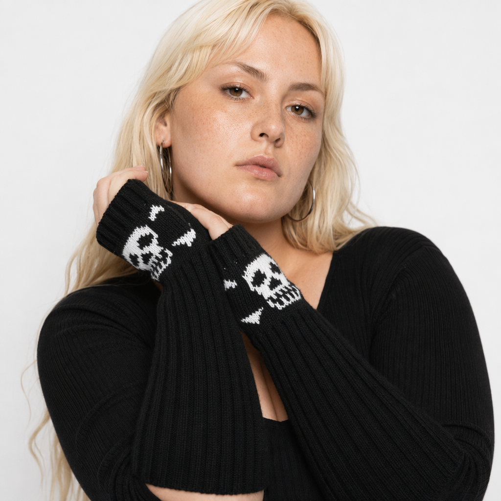 Black Skull Arm Warmers black