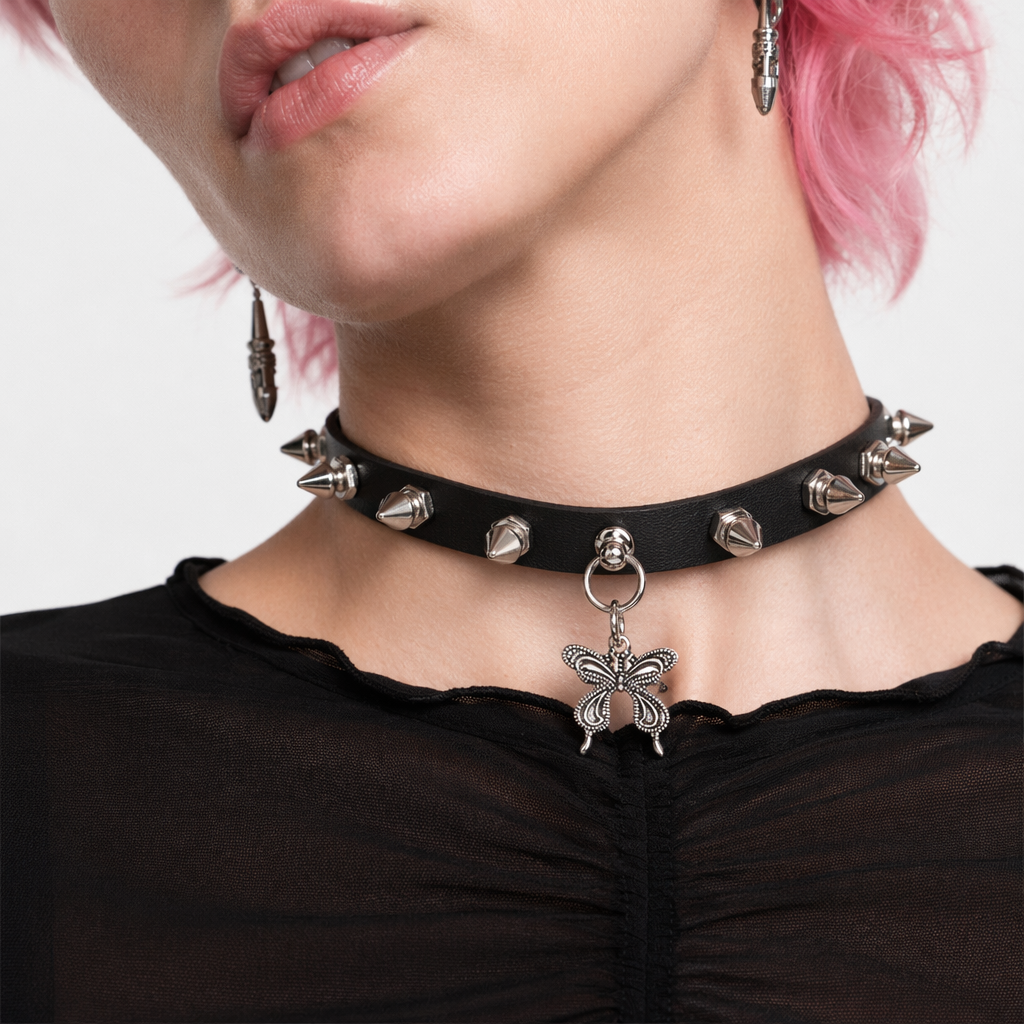 "Leather Butterfly Choker" Default Title