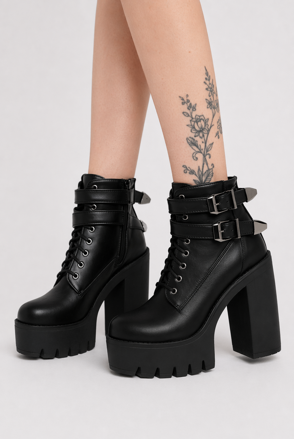 "Black Goth Platform Boots by Gatekeeper" black