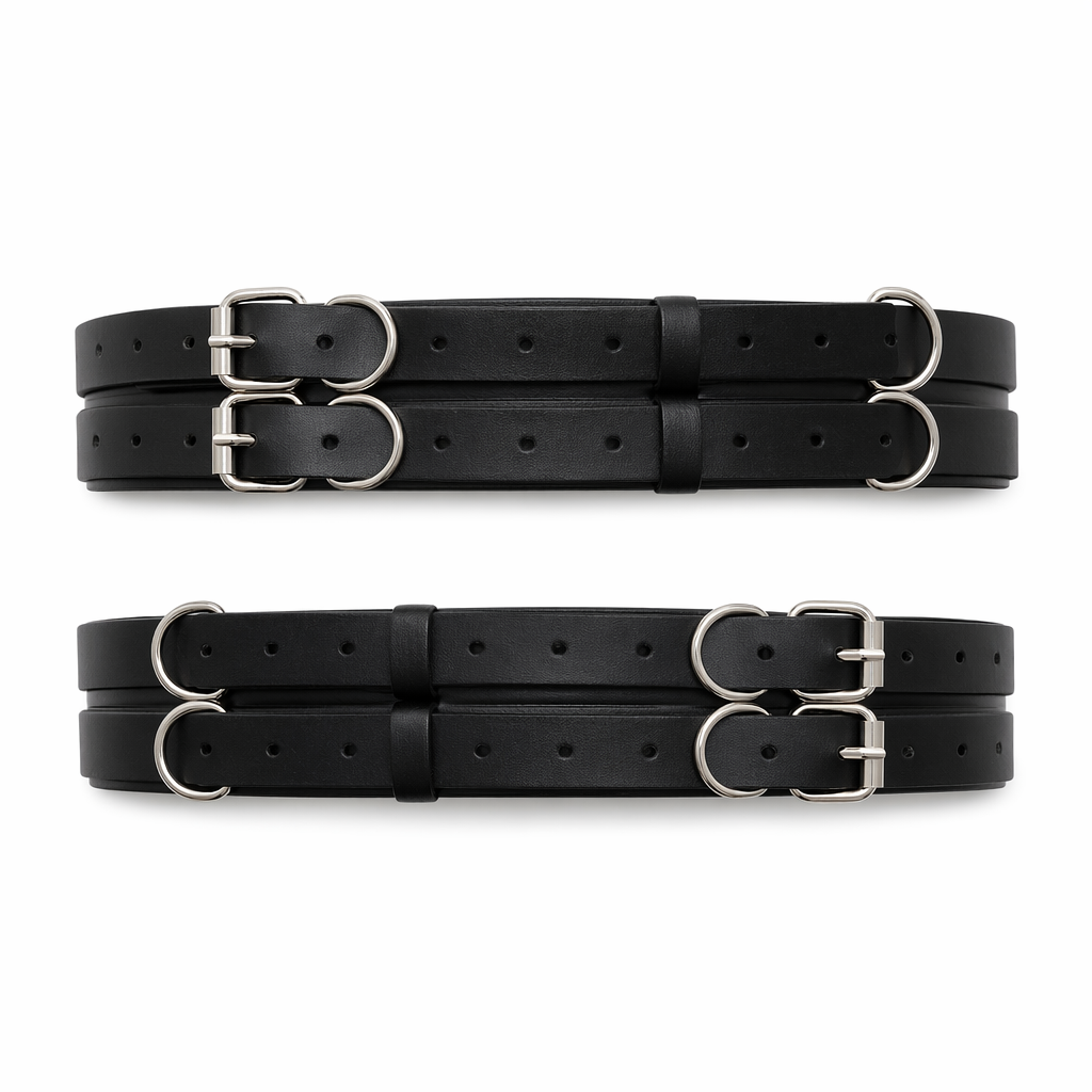 Faux Leather Black Suspenders Default