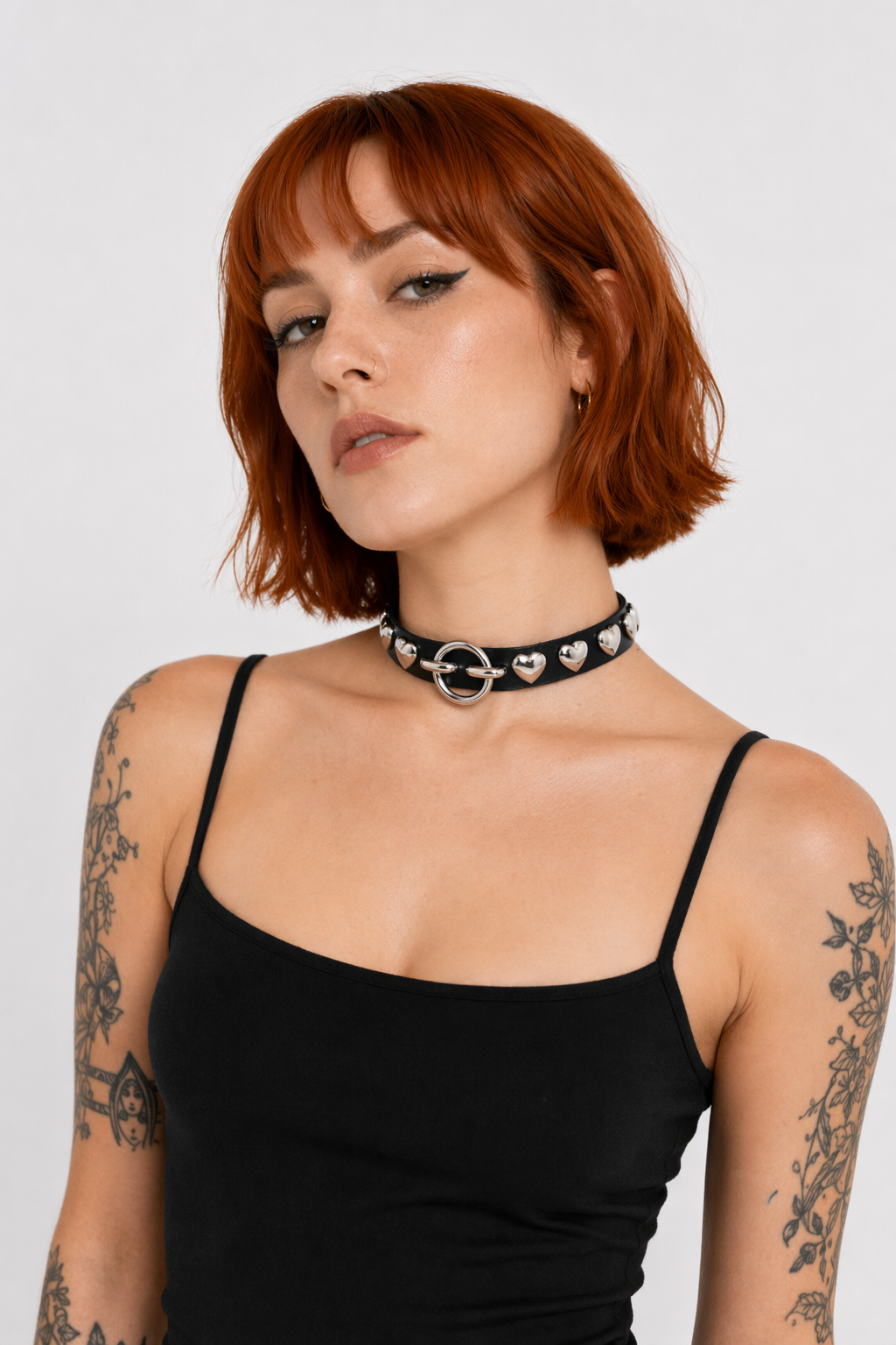 Colorful Heart Choker Black