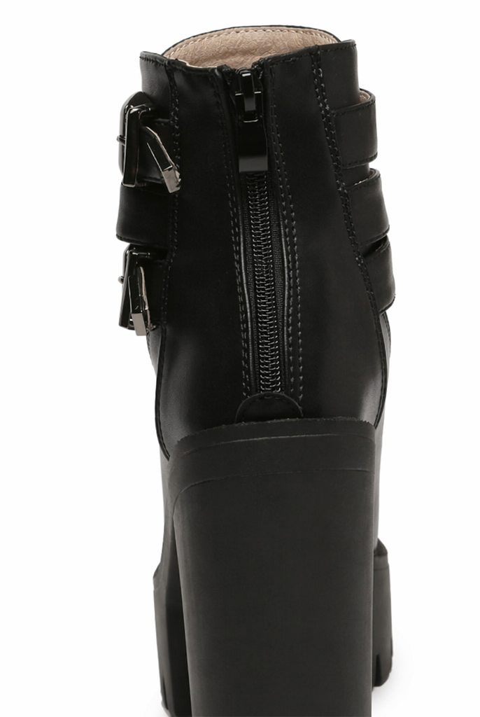 "Black Goth Platform Boots by Gatekeeper" black