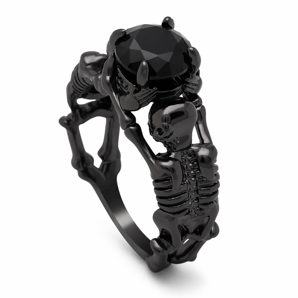 Gunmetal Black Stone Ring 10