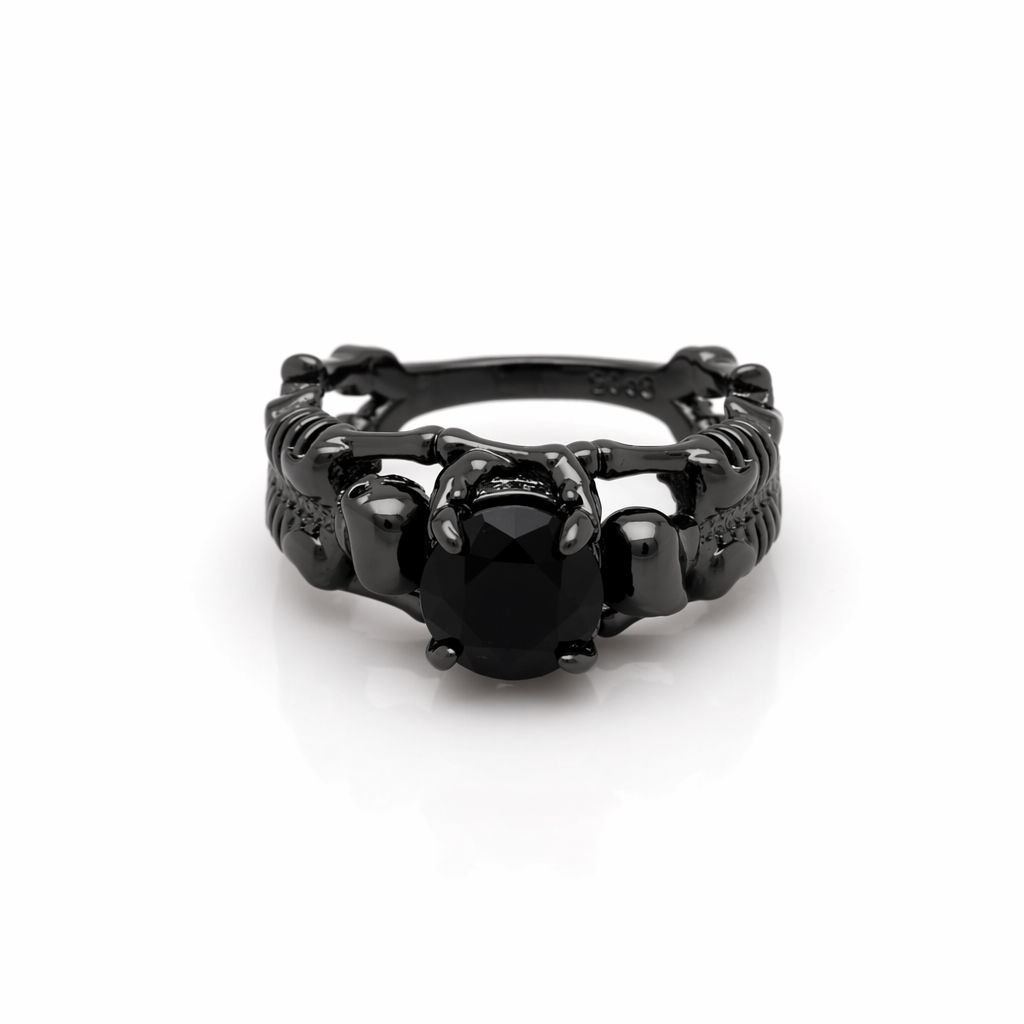 Gunmetal Black Stone Ring 9