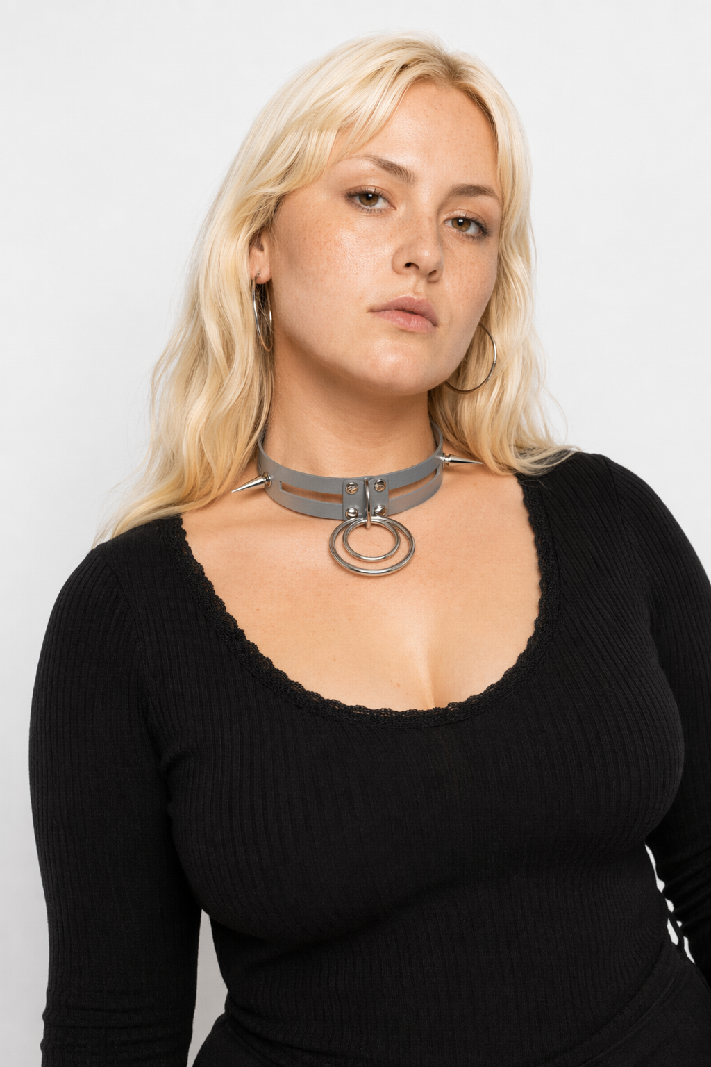Black Spike Choker (11 Shades) Gray