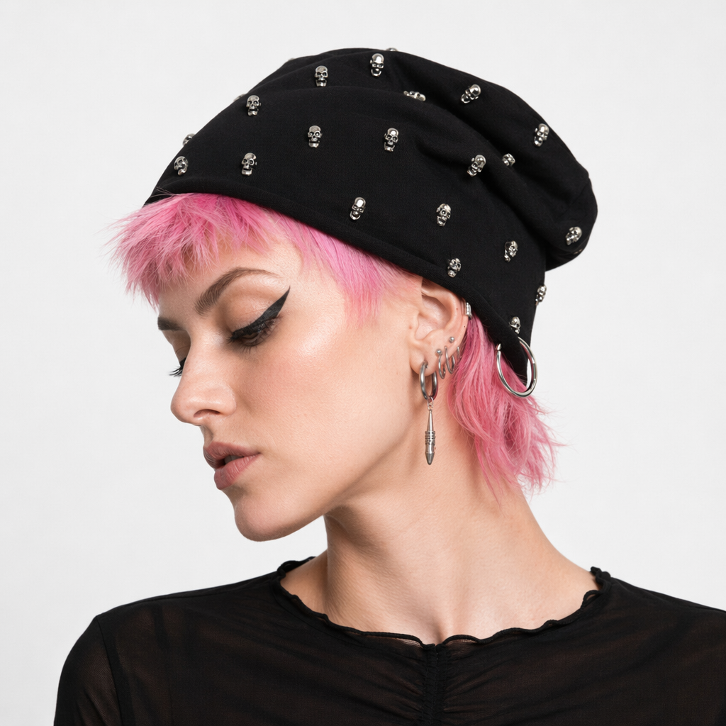 Skull Beanie Black