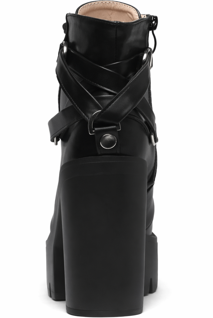 Goth Black Ankle Boots' black shoes