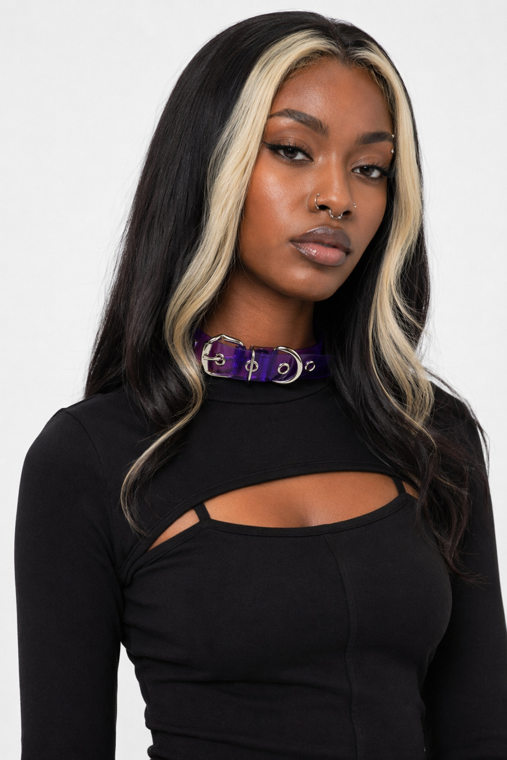 Black/Purple Venom PVC Choker Purple