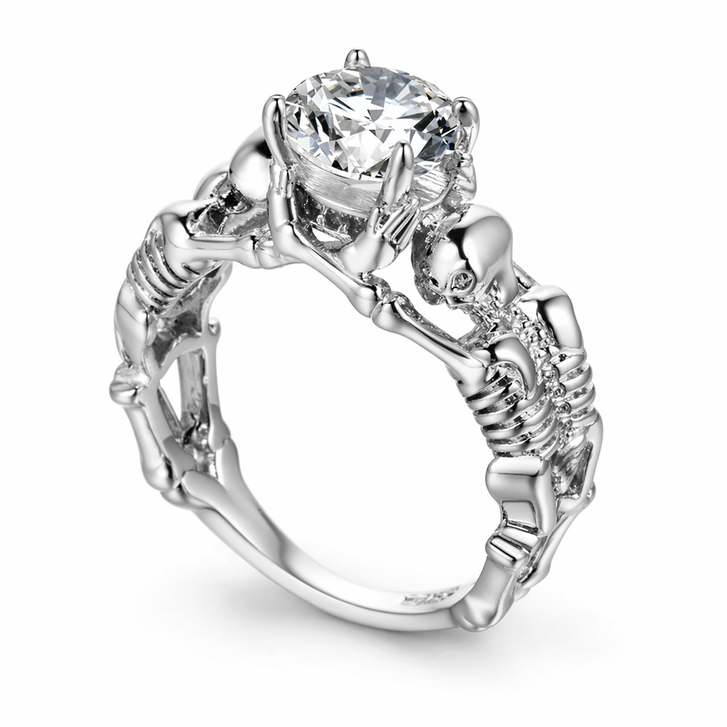 Silver Clear Stone Duo Ring 8