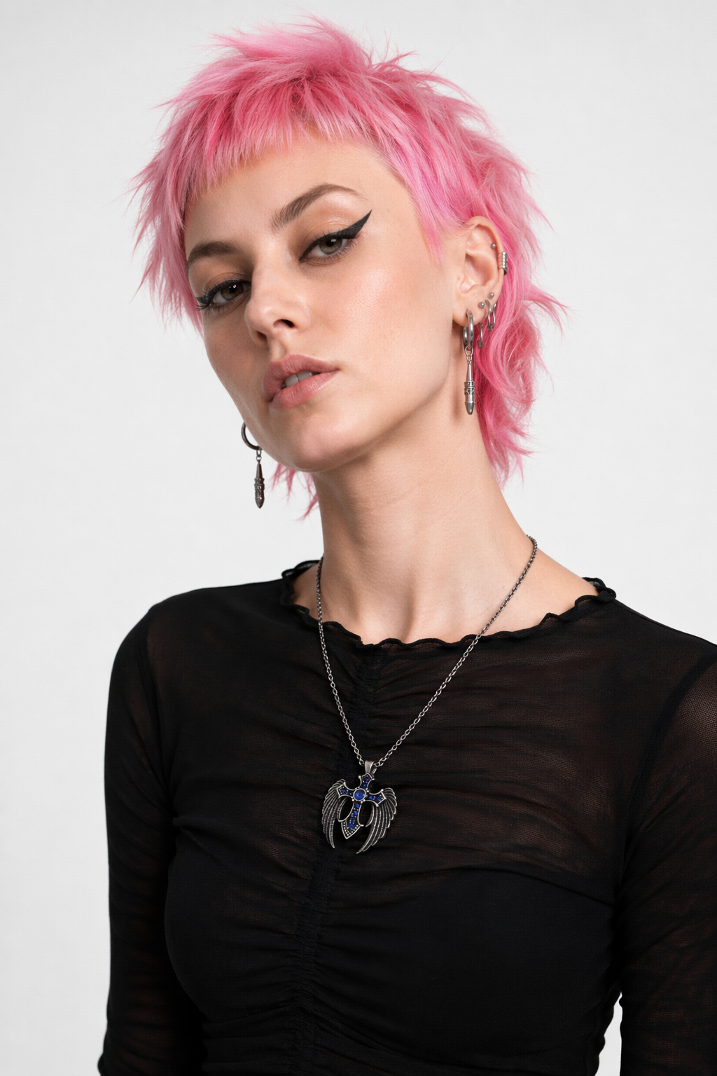 Cross Stone Pendant Black