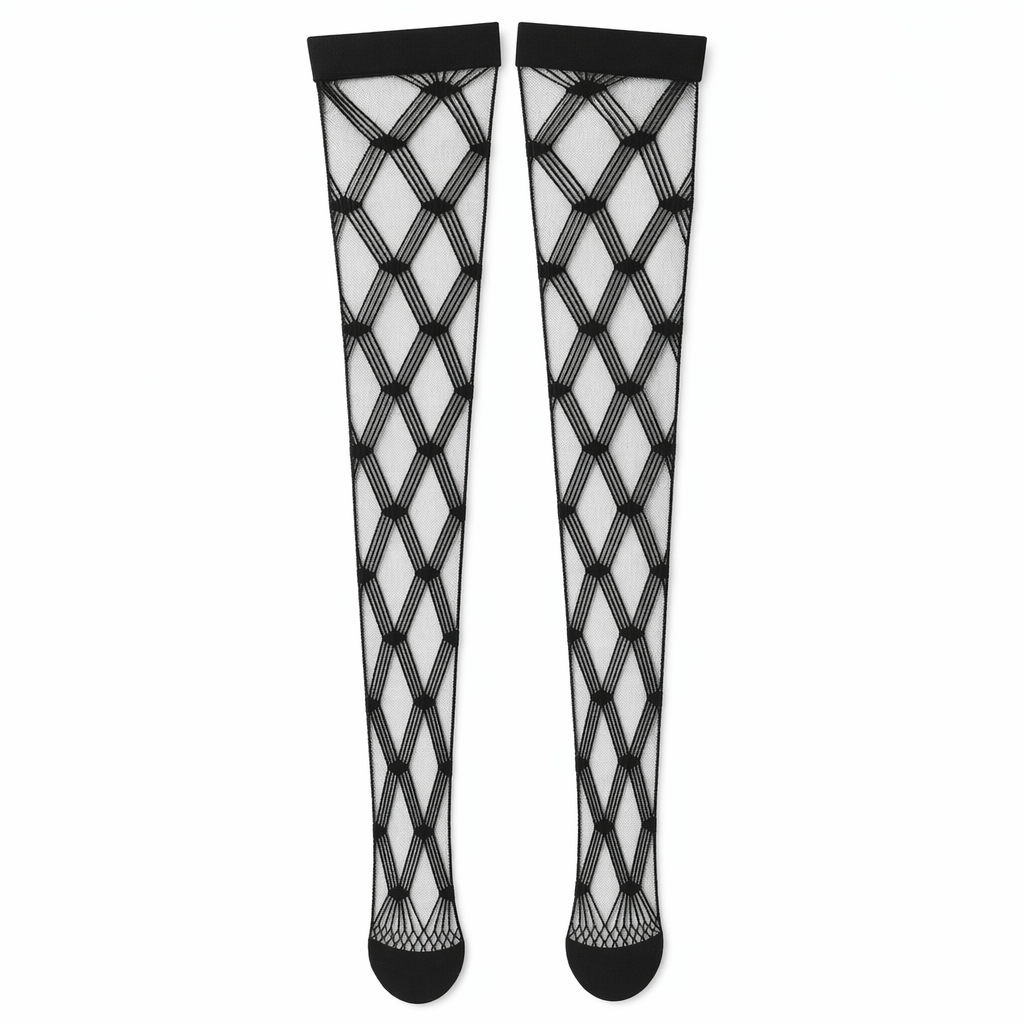 Goth Alt Sheer Fishnets Black
