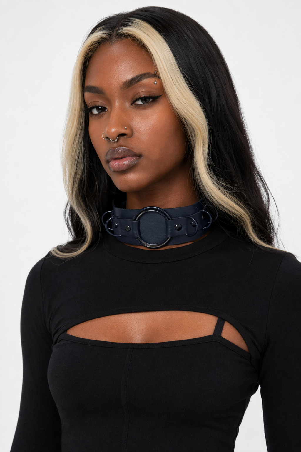 Black Choker 'To the Top' navy