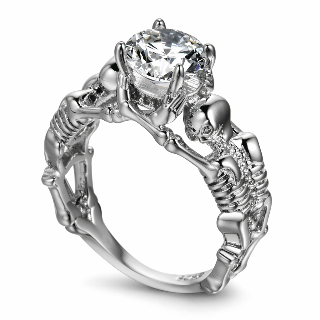 Silver Clear Stone Duo Ring 12