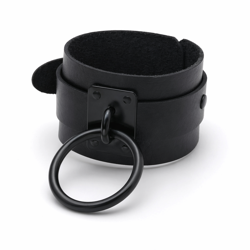 Leather Band Bracelet with Metal O-Ring Default