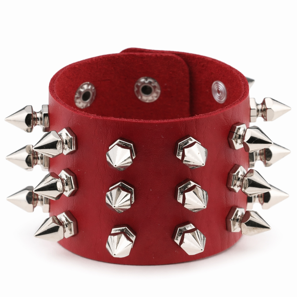 Cobra's Spike Black Bracelet Red